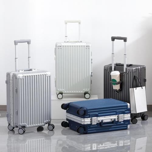 ABS & PC-Polycarbonate separating dry and moist Suitcase durable & anti-theft & waterproof Aluminium & Polyester PC
