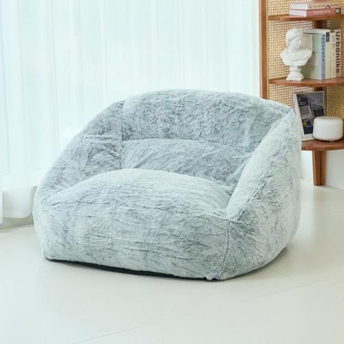 Rabbit Fur & Sponge Compression Sofa gray PC