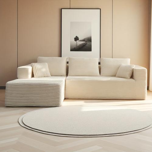 Sponge & Corduroy Compression Sofa white PC