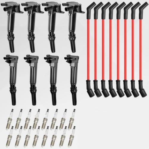 For Ford F-250 F-350 E-450 UF834 UF865 8 Ignition Coil + 16 Spark Plug + 8 Wires