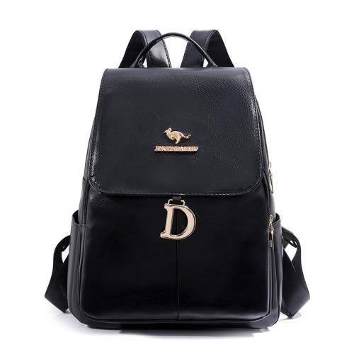 PU Leather Backpack durable & large capacity & waterproof Solid PC