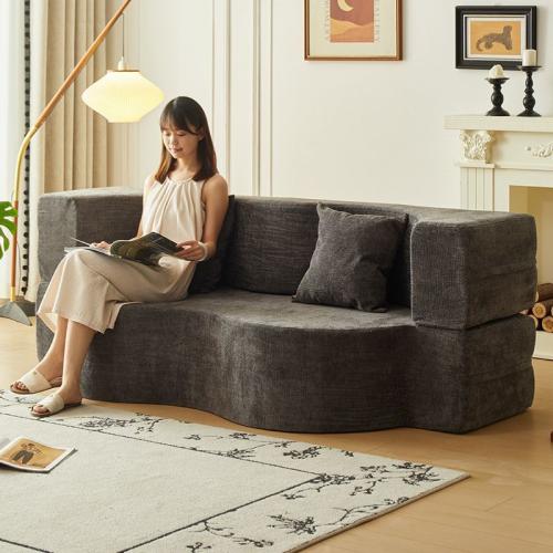 Sponge & Corduroy Soft Sofa Bed Solid PC