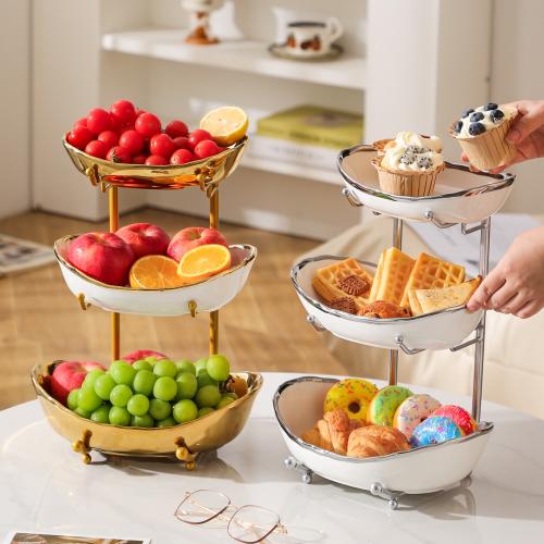 Porcelain & Iron Fruit Baskets Solid Set