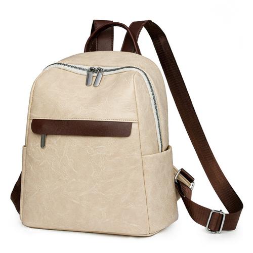 PU Leather Easy Matching Backpack durable & large capacity Solid PC