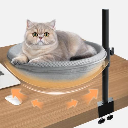 Flannelette & Stainless Steel & Mesh Fabric adjustable & rotatable Pet Hammock hardwearing gray PC