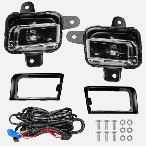 2/Set LED Fog Light Kit For 2022-2025 GMC Sierra 1500 w/ Switch Relay Wire Bezel