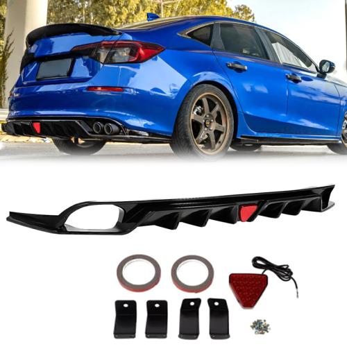 FOR 2022-2024 HONDA CIVIC MC STYLE FE180 Rear Lip Jet Black Sold By Set
