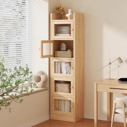 Acrylic & Solid Wood Multilayer Bookshelf dustproof PC