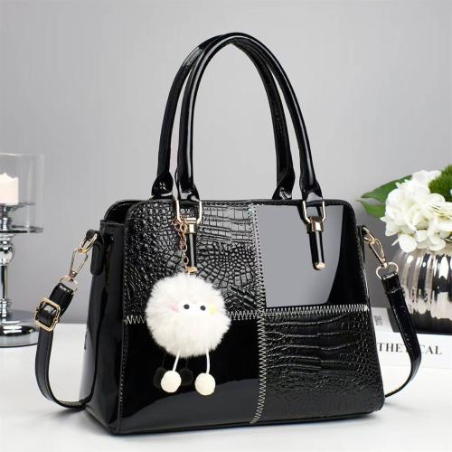 PU Leather Handbag with hanging ornament & sewing thread PC