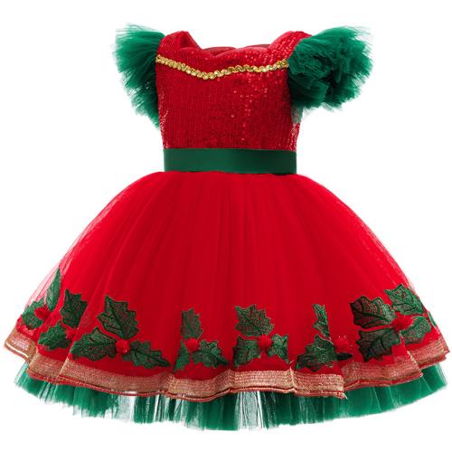 Polyester Costume de Noël d’enfants Rouge pièce