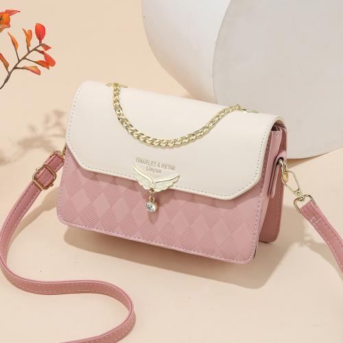 PU Leather Box Bag Crossbody Bag contrast color PC