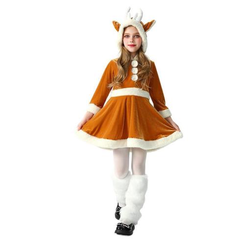 Polyester Costume de Noël d’enfants Kaki pièce