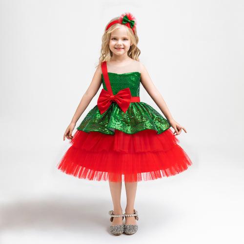 Gaze & Polyester Costume de Noël d’enfants Paillettes plus de couleurs pour le choix pièce