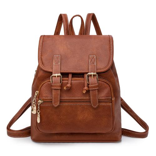 PU Leather Backpack large capacity & sewing thread PC