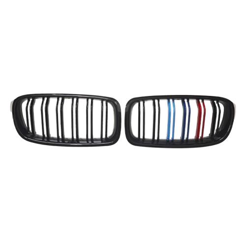 For 2012-2019 BMW 3 Series F30 F31 M-Color Dual Line Front Grille Black