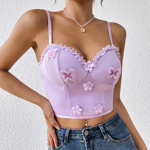 Polyester Women Body Shaper Vest backless & skinny purple PC