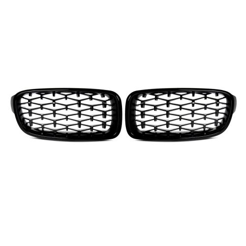 FOR BMW 3 SERIES F30 F31 2012-19 FRONT BUMPER KIDNEY GRILLE GLOSS BLACK DIAMOND