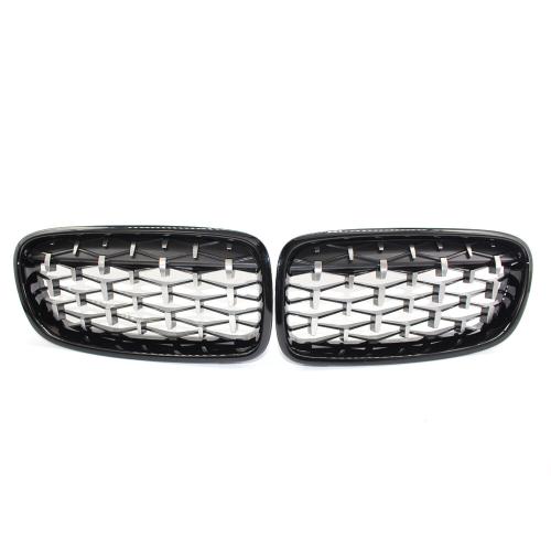 Chrome Diamond Gloss Black Kidney Grill Grilles For BMW 3 Series F30 F31 2012-18