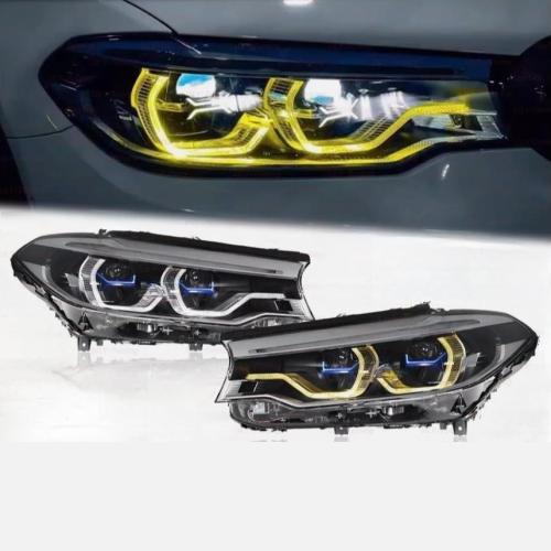 Yellow+White DRL LED Headlight Assembly For BMW  G30 2018 2019 2020 WITHOUT AFS