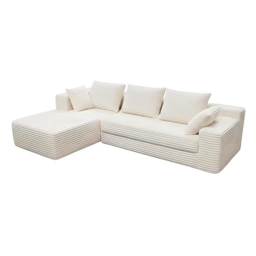 Sponge & Corduroy Soft Compression Sofa Solid beige PC