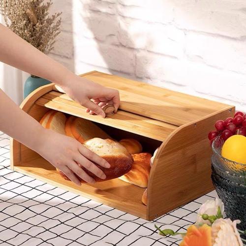 Wood Food Storage Container Box dustproof original color PC