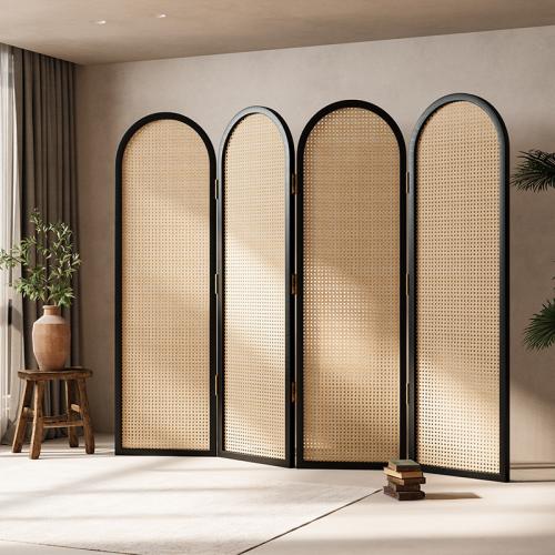 Rattan & Wood foldable Floor Screen PC