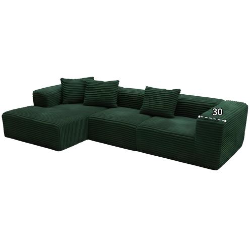 Sponge & Corduroy Soft Compression Sofa Solid deep green PC