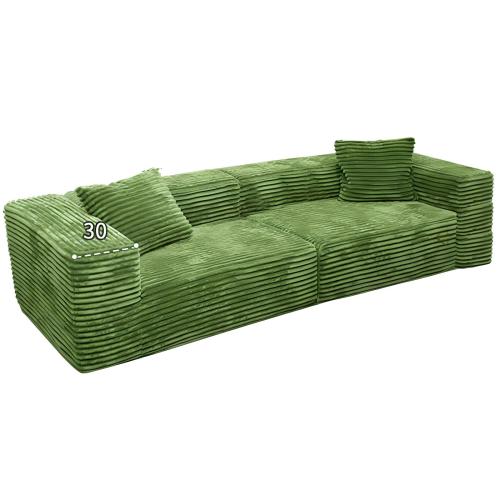 Sponge & Corduroy Soft Compression Sofa Solid green PC