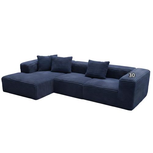 Sponge & Corduroy Soft Compression Sofa Solid blue PC