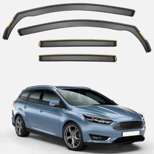 Wind Deflectors for Ford Focus MK3 2011-2018  Estate 4pc Set Visors