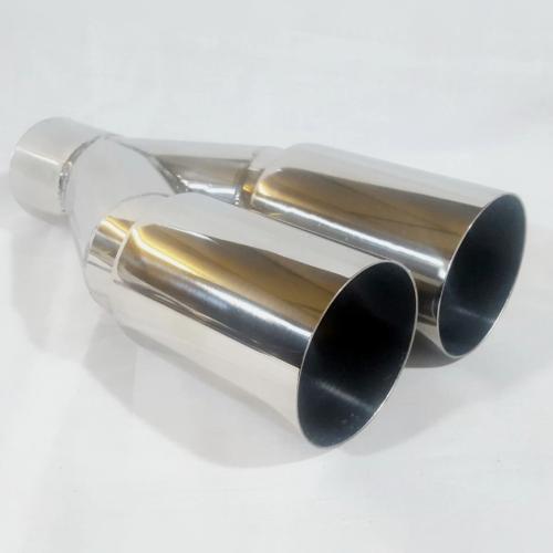3 inch Twin Straight Cut Tailpipe Tip Stainless Steel Exhaust System