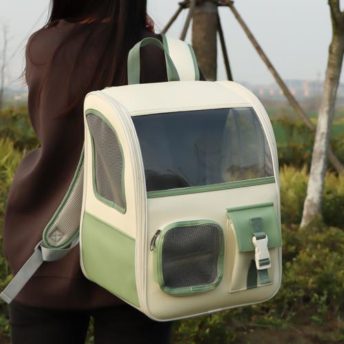 Pvc & PU kůže & Tessuto Mesh Pet batoh Zelené kus