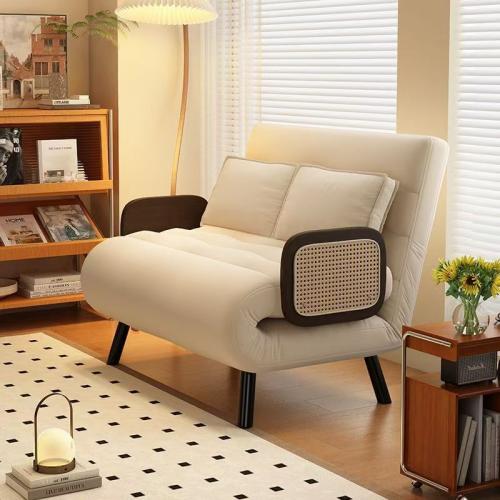 Scratch-Resistant Fabric & Flannelette Sofa Bed Steel & PP Cotton & Sponge & Wood PC