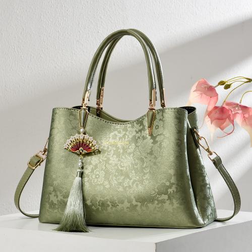 PU Leather Tassels Handbag with hanging ornament PC