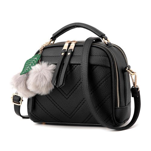 PU Leather Crossbody Bag with hanging ornament & sewing thread PC