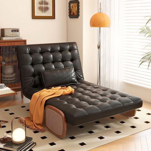 Scratch-Resistant Fabric & PP Cotton & Sponge Sofa Bed Steel & Wood black PC