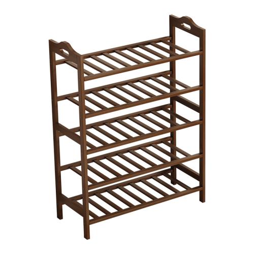 Moso Bamboo Multilayer Shoes Rack Organizer durable Dark Brown PC