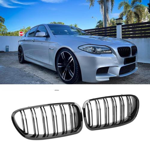 For BMW 5 Series F10 F11 Limo Kidneys Grill Radiator Grill GLOSS BLACK GLOSS Double Bar