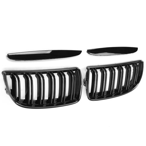 For BMW 3 Series E90 E91 Front Kidney Grille 2005-2008 Gloss Black Dual Slat