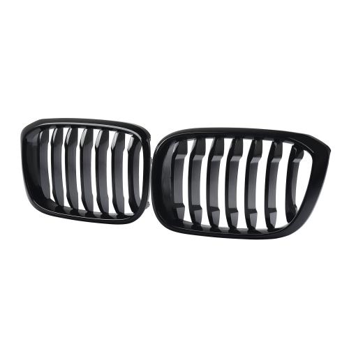 Pair Gloss Black Front kidney Grill Grille For BMW X3 G01 X4 G02 2018-2021