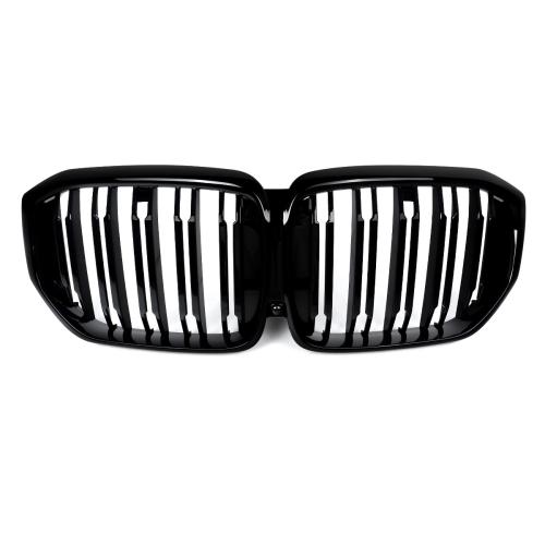 Dual Slats Front Bumper Grille Grill Gloss Black For 2024 2025 BMW X5 G05 LCI US