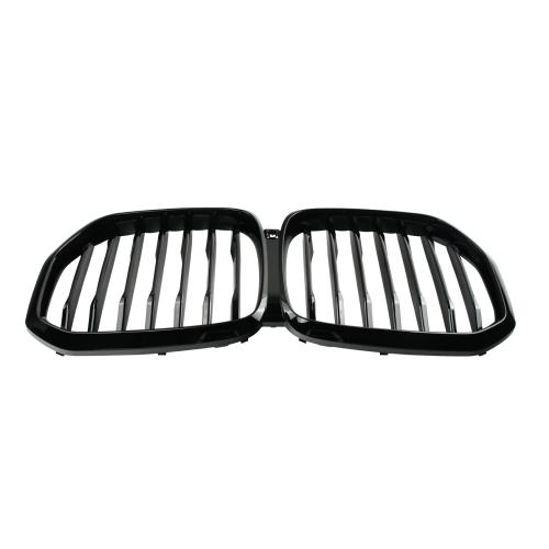 Front Kidney Grill Double Slats For 2019-2023 BMW X5 G05 Gloss Black