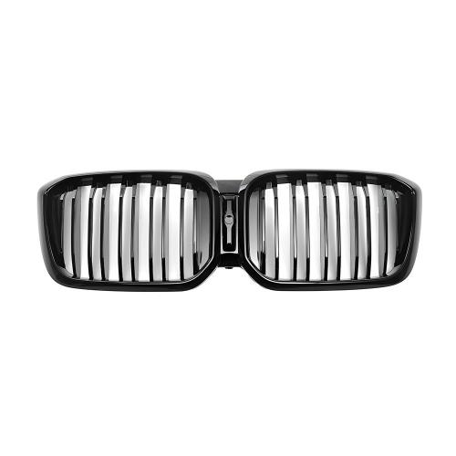 Front Kidney Grill Grille for 2022-2024 BMW X3 X4 G01 G02 W/ Camera Gloss Black