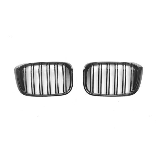 Front Bumper Grill Dual Slat Black Grille For 2018-21 BMW X3 G01 2019-21 X4 G02