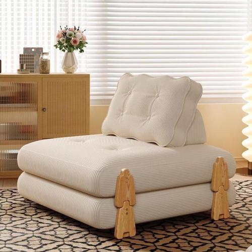 Solid Wood & Corduroy foldable Lazy Sofa durable  Solid PC