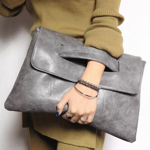 PU Leather Easy Matching Clutch Bag large capacity & attached with hanging strap PC