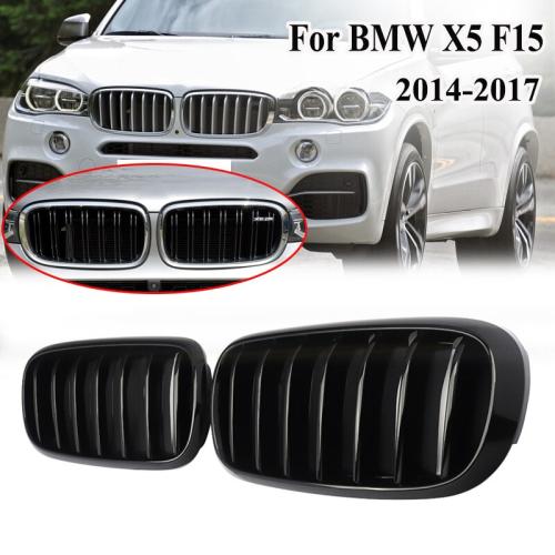 Gloss Black M Sport Front Kidney Grill Grille For BMW X5 F15 SUV 2014-2018