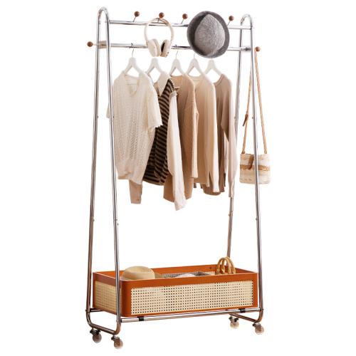 Steel Tube & Engineering Plastics & Solid Wood Cloth Storge Rack durable  PC