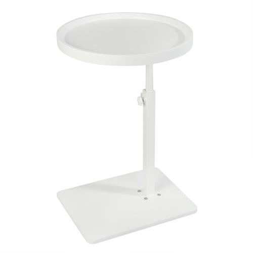 Medium Density Fiberboard & Iron adjustable Side Table durable white PC