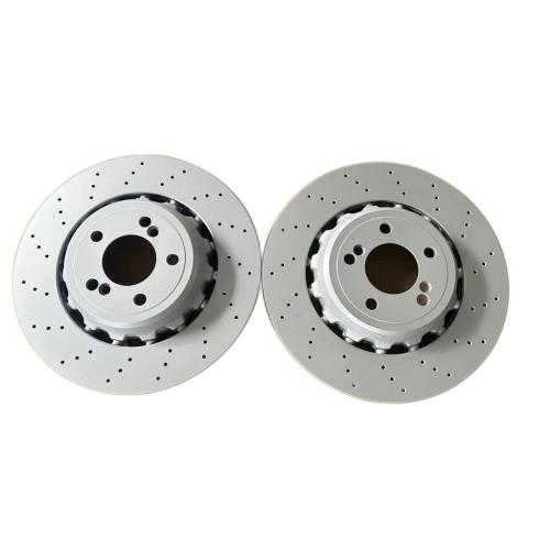FOR BMW M2 F87 M3 F80 M4 F82 F83REAR DRILLED BRAKE DISCS 34212284811 34212284812